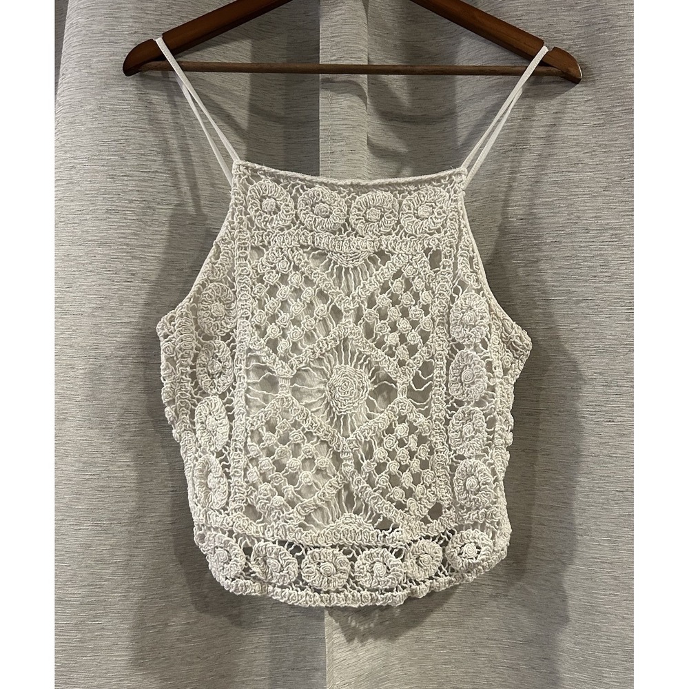 Love On A Hanger White Lace Tank Top Sz Large